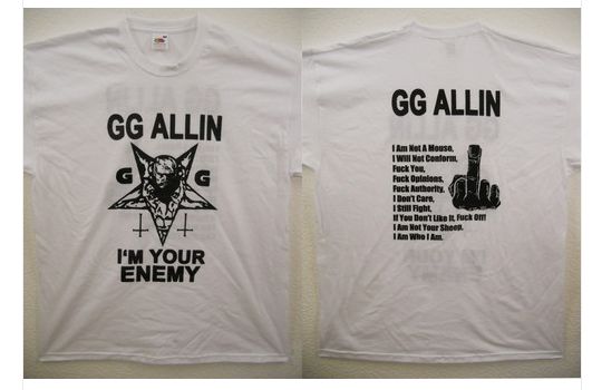 GG Allin - I'm Your Enemy  (white)